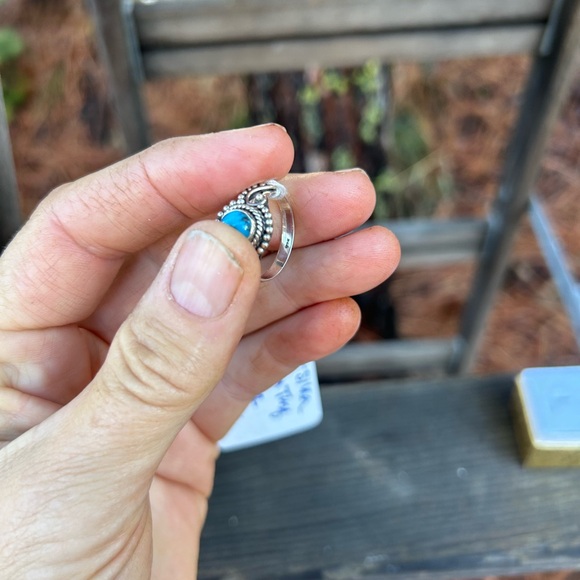 Turquoise 925 silver artisan hand made ring size 8.5 - Picture 9 of 9